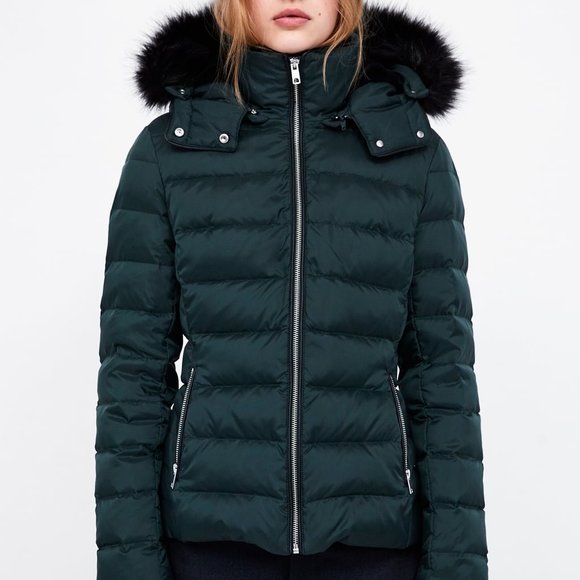 ZARA women's Hooded Down Jacket Coat - Picture 1 of 11